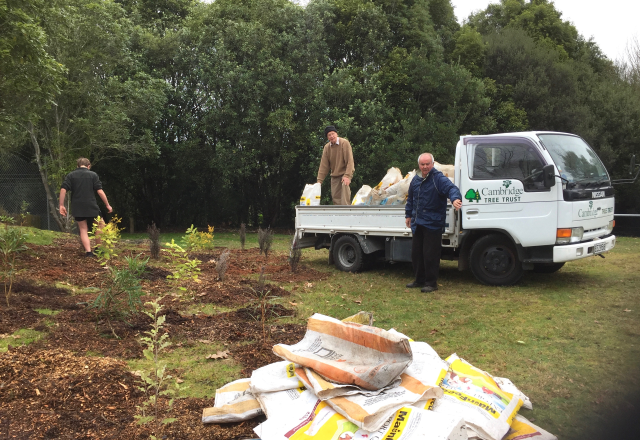 A well-earned rest. Cambridge Tree Trust.